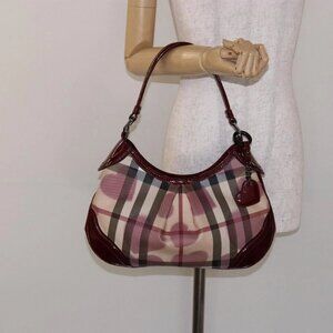BURBERRY Nova Check Shoulder Bag PVC Beige Auth 140319